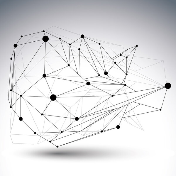 black and white stylish asymmetric construction