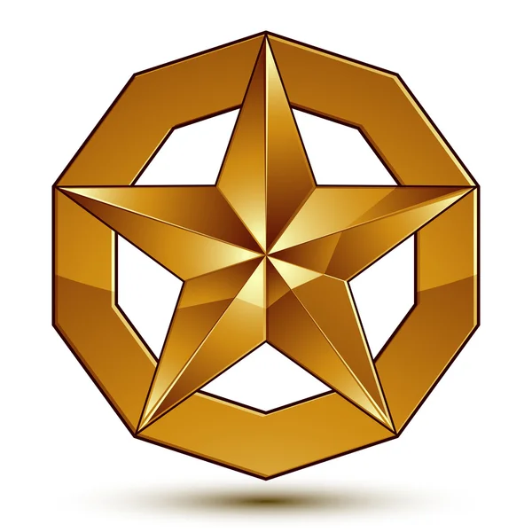 Fünfzackiger Goldstern — Stockvektor