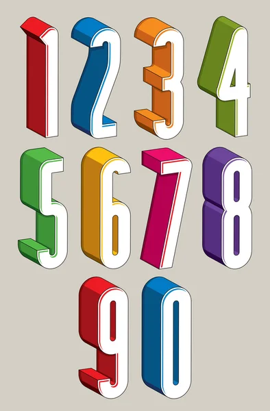 3d números altos adicionales conjunto — Archivo Imágenes Vectoriales