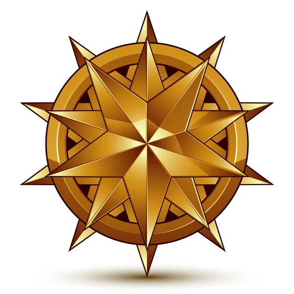 3d golden star emblem — ストックベクタ