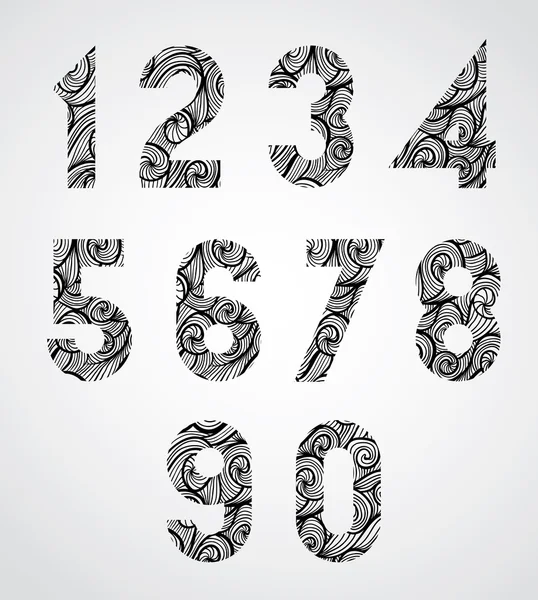 Old style numbers — Stock Vector