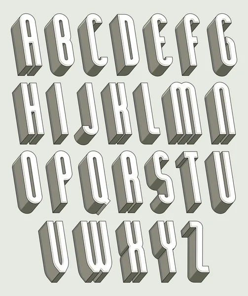 3D-lettertype, brieven set — Stockvector