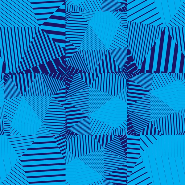 Blauwe abstracte geometrische naadloze patroon — Stockvector