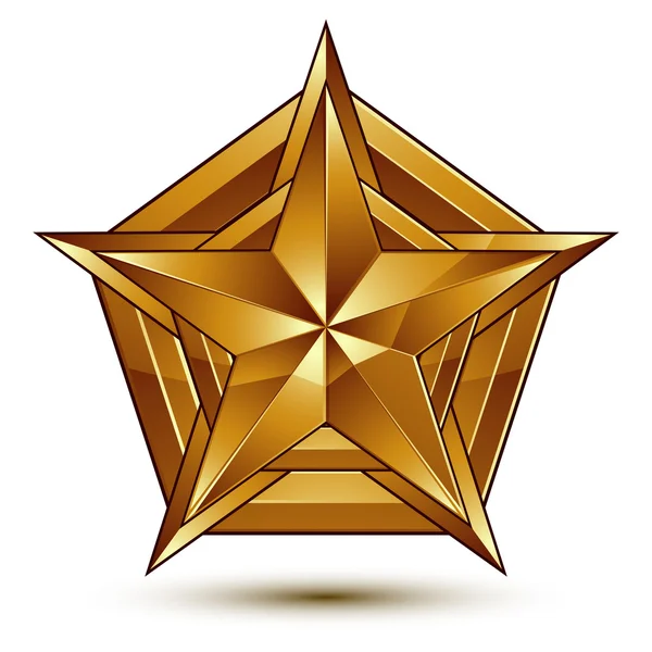 Wappenschablone mit fünfzackigem Stern — Stockvektor