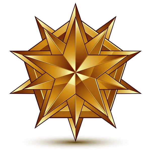 Lyxig gyllene stjärna 3d — Stock vektor