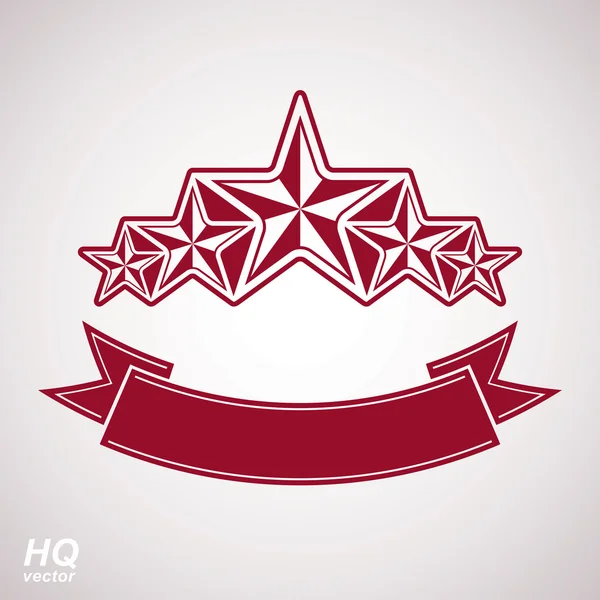 Emblem with stars  and ribbon — Stock Vector