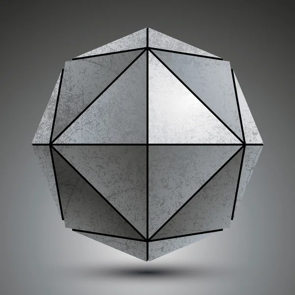 Zink geometrical 3d object isolated — Stockvector