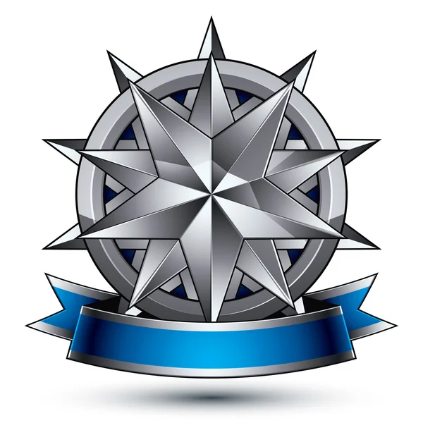 Aristocratische badge met zilveren ster — Stockvector