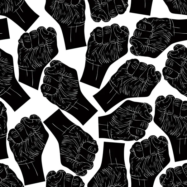 Clenched fists seamless pattern — Stockvector