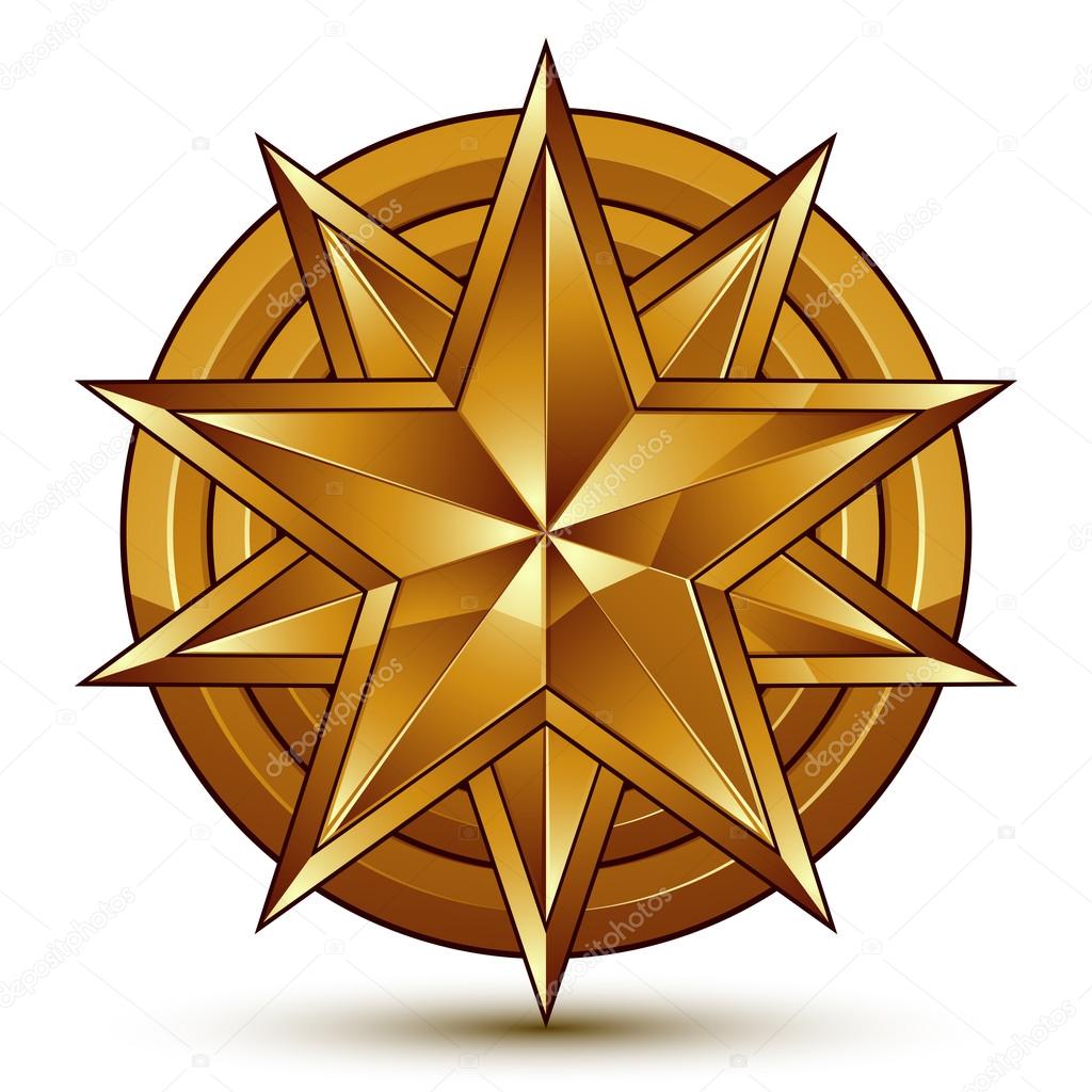 3d golden star emblem