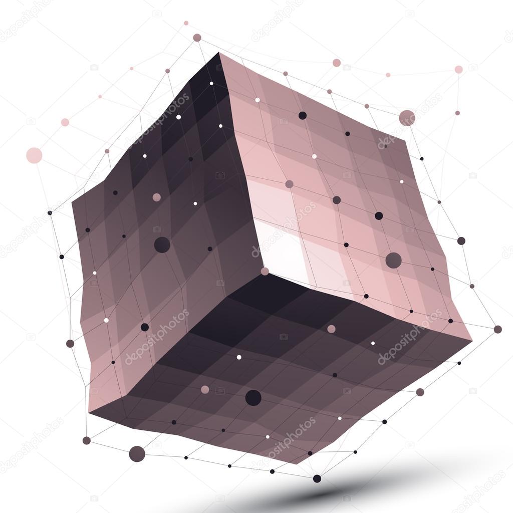 3D geometric object with wireframe