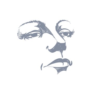 Bayan yüz resmi siyah ve beyaz