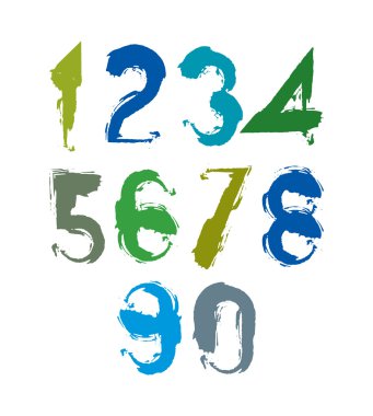 Çok renkli el yazısı numaraları