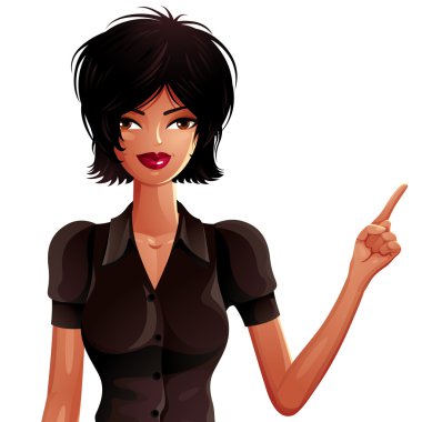 kopya alanı işaret kız