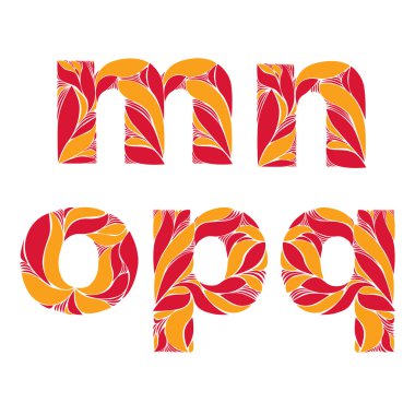 Retro typeface decorated with herbal pattern