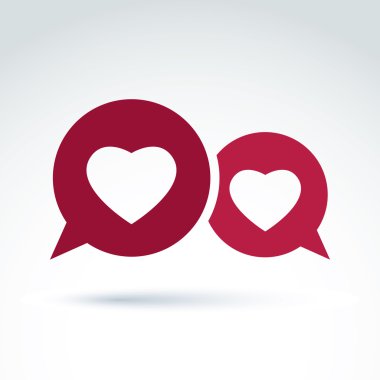 Hearts over the speech bubbles