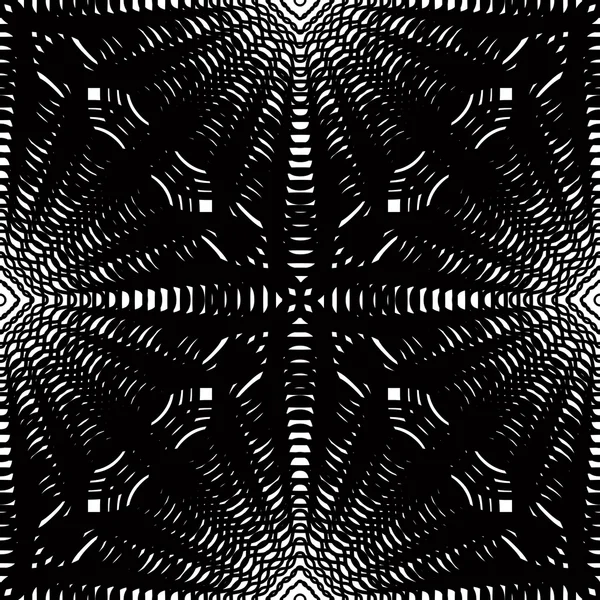Geometric monochrome stripy seamless pattern — Stock Vector