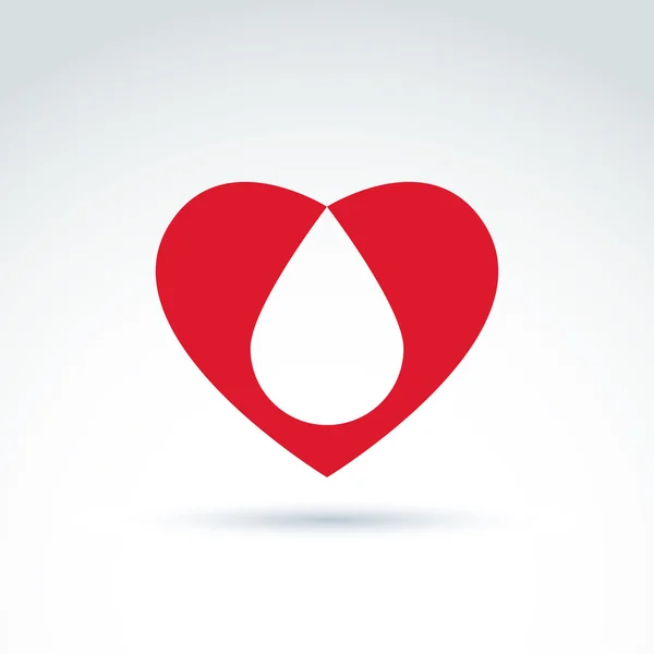 Blood donation symbol with heart — Stock Vector