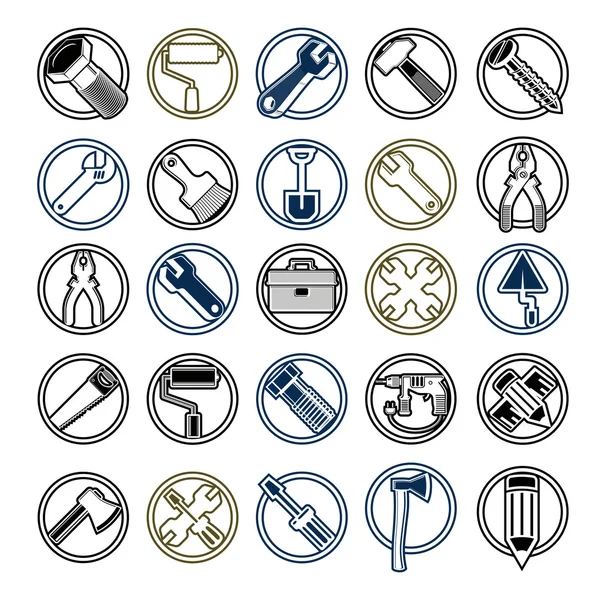 Highly detailed work tools collection — Stock Vector