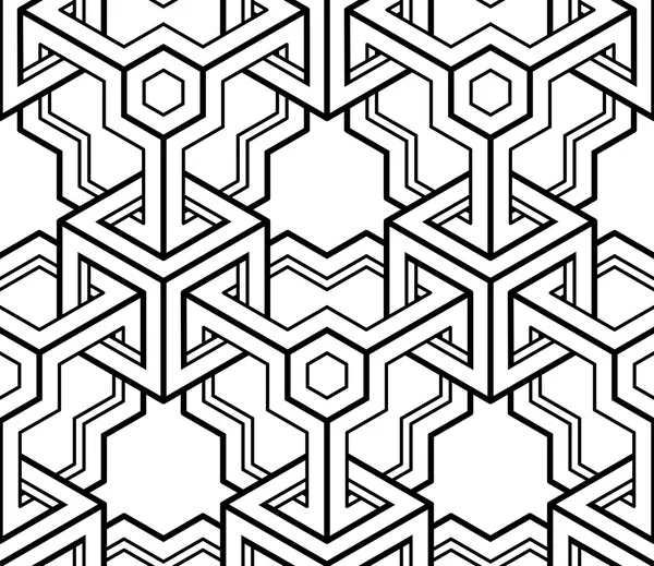 Illusionäre abstrakte geometrische nahtlose Muster. — Stockvektor