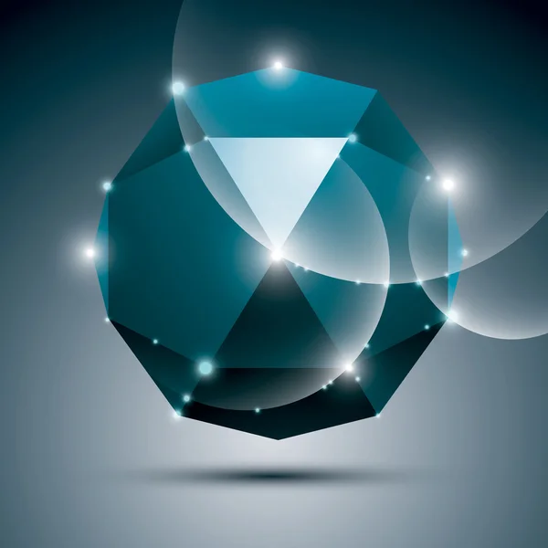 3D blue shiny sphere — ストックベクタ