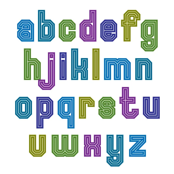 Striped font, geometric bright typeface — Stockový vektor