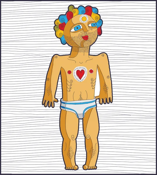 Illustration of nude man, Adam. — Stockvector