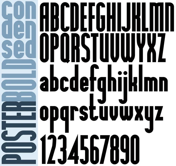 Poster black bold condensed font — Stockový vektor