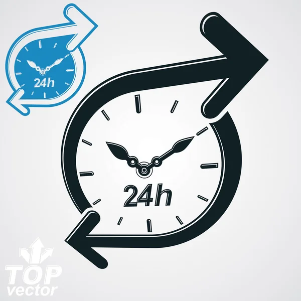 24 hours detailed clock — Stock Vector