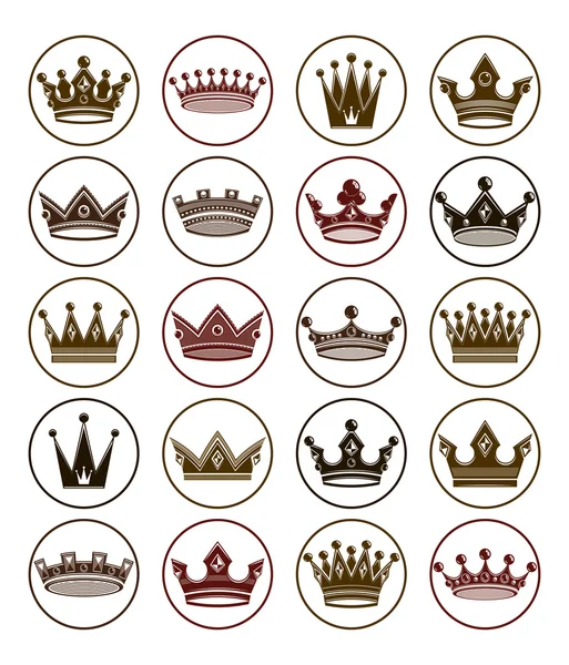 Golden royal crowns — Stock Vector