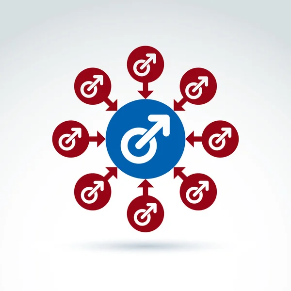 Blue male and red female signs — Wektor stockowy