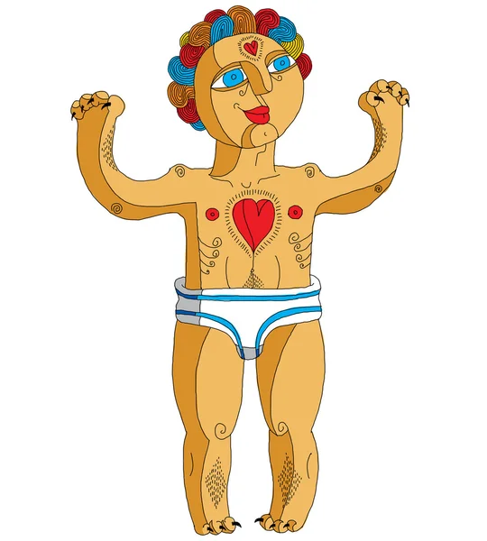 Illustration of nude man, Adam concept. — Stock Vector