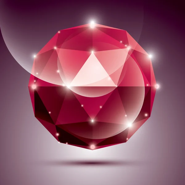 Abstract 3D red shiny sphere — Stock Vector