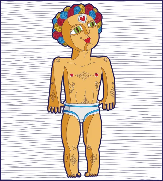 Illustration of nude man, Adam. — Wektor stockowy