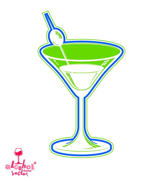 Bicchiere Martini con bacca di ulivo — Vettoriale Stock