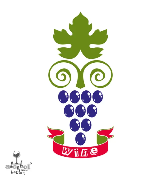 Stylized grapes vine illustration. — Stock Vector