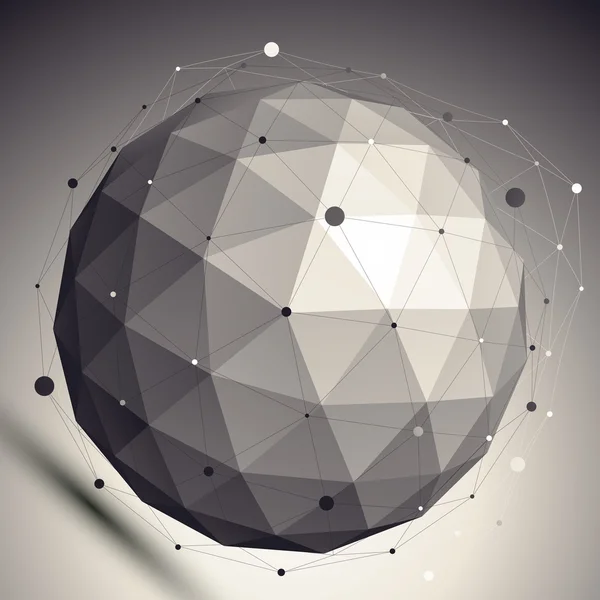 Spherical figure with lines mesh — 图库矢量图片