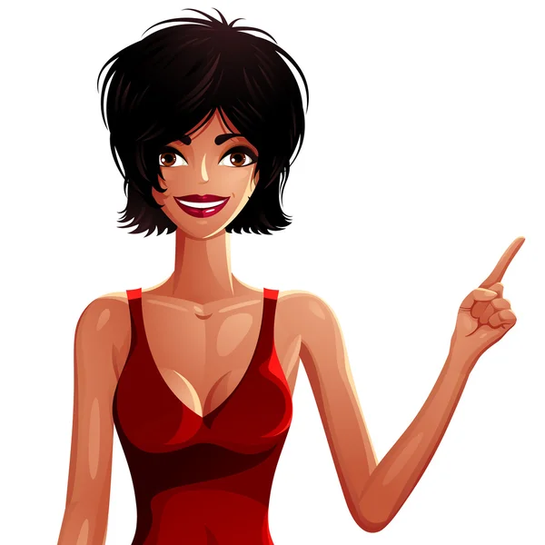 Bright drawing of a gorgeous brunette Royalty Free Stock Illustrations