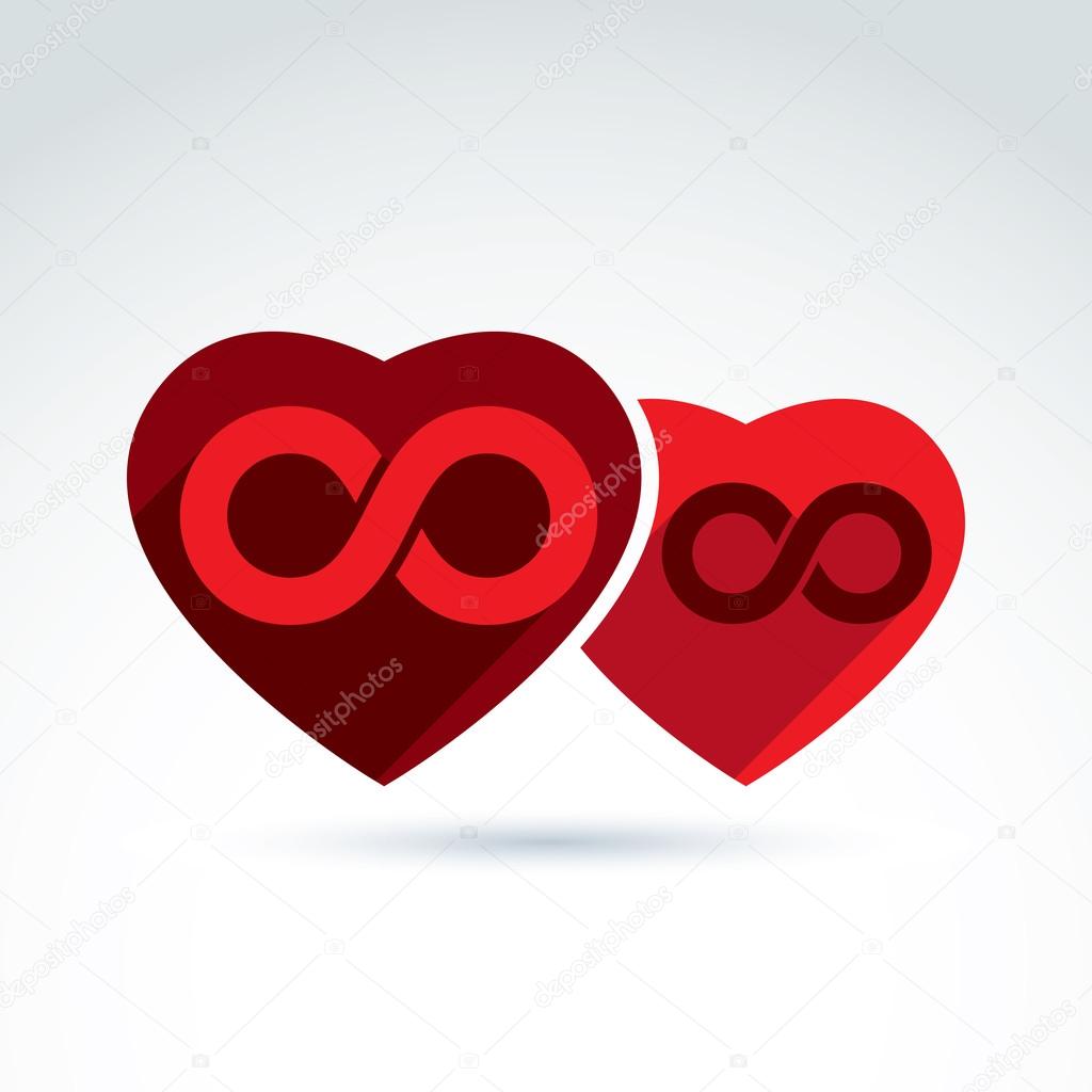 eternity symbol placed on a red heart
