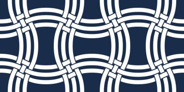 Geleneksel bağcıklı hasır desen, geometrik yineleme vektörü, soyut arka plan, birbirine dolanan rattan örgü duvar kâğıdı..