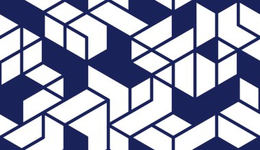 Soyut küpler mimari arka plan, 3 boyutlu bloklar, geometrik doğrusal çokgen duvar kağıdı, izometrik kübik kiremit deseni,.