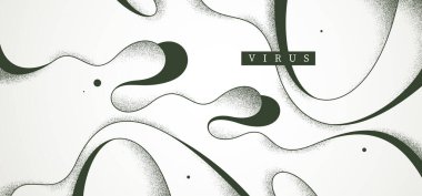 Dinamik hareket vektöründeki kıvrımlı çizgiler soyut arkaplan, mutasyondaki virüs yaşam formu duvar kağıdı sanatı gibi görünüyor, sıvı eğrisi doğrusal soyutlama, dalgalı hareket.