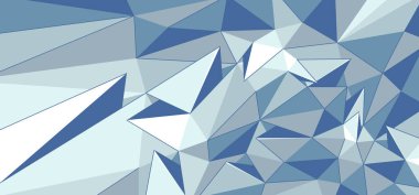 Düşük polimer ışık vektörü soyut arkaplan, 3D çokgen kristal yapı yüzeyi, kırık minimetrik cephe yapısı, harap soyutlama.