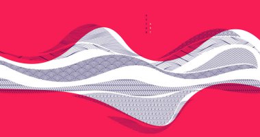 Soyut oryantal Japon sanat vektörü arka planı kırmızı renk, geleneksel stil tasarımı, dalgalı şekiller ve dağlık arazi, deniz hatları gibi akışkan..