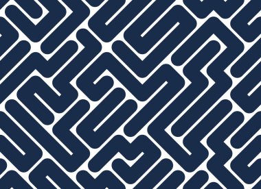 Labirent geometrik desensiz vektör, mantık labirentinin vektör soyut arka planı, dikdörtgen çizgiler geometrik sonsuz duvar kağıdı tasarımı.