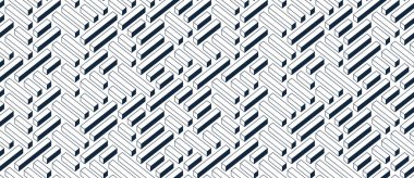 Labirent pürüzsüz arkaplan, 3 boyutlu geometrik sonsuz mantık labirenti, izometrik vektör boyutsal arkaplan.