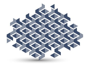 İzometrik perspektif, soyut şehir mimarisi, soyut soyut soyut sanat, kübik biçim, 3D küp ve şekillerle oluşturulan soyut vektör geometrik arkaplan.