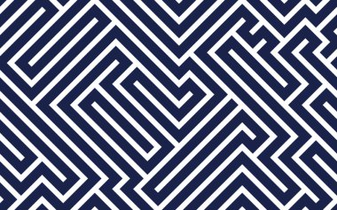 Labirent geometrik desensiz vektör, mantık labirentinin vektör soyut arka planı, dikdörtgen çizgiler geometrik sonsuz duvar kağıdı tasarımı.