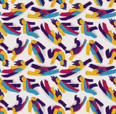 Kusursuz arka plan, özgürlük ve hayal gücü kavramı, huzurlu ve sakin temalı duvar kağıtları, bulutların arasında yüzen hayalperestler..