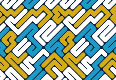 Labirent geometrik desensiz vektör, mantık labirentinin vektör soyut arka planı, dikdörtgen çizgiler geometrik sonsuz duvar kağıdı tasarımı.